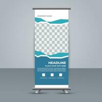 professional business roll up display standee template design vector