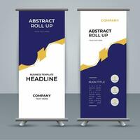 modern roll up banner template with abstract design vector