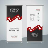 modern roll up banner template with abstract design vector