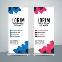 professional business roll up display standee template design vector