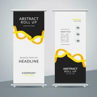 modern roll up banner template with abstract design vector