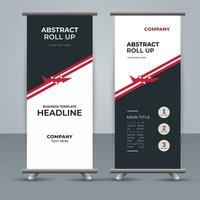 modern roll up banner template with abstract design vector