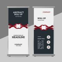 modern roll up banner template with abstract design vector