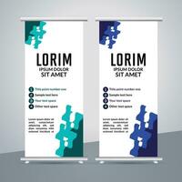 professional business roll up display standee template design vector