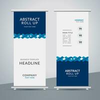 modern roll up banner template with abstract design vector