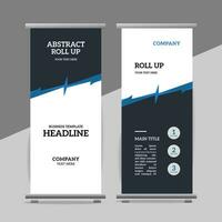 modern roll up banner template with abstract design vector