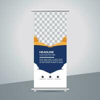 professional business roll up display standee template design vector