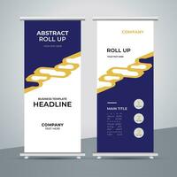 modern roll up banner template with abstract design vector