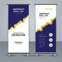 modern roll up banner template with abstract design vector