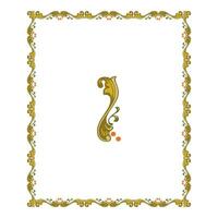 Vintage floral classic calligraphic retro vignette scroll frames ornamental design elements black and color set isolated vector