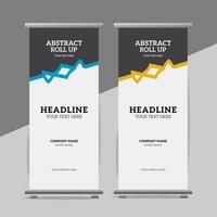 modern roll up banner template with abstract design vector