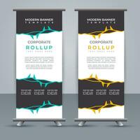 professional business roll up display standee template design vector