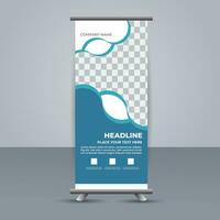 professional business roll up display standee template design vector