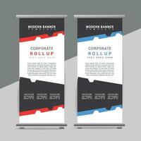 vector Roll up banner template with modern shapes