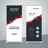 modern roll up banner template with abstract design vector