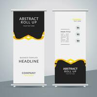 modern roll up banner template with abstract design vector