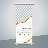 modern roll up banner template with abstract design vector