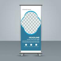 professional business roll up display standee template design vector