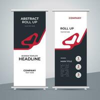 modern roll up banner template with abstract design vector