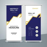 modern roll up banner template with abstract design vector