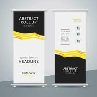 modern roll up banner template with abstract design vector