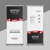 modern roll up banner template with abstract design vector