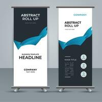 modern roll up banner template with abstract design vector