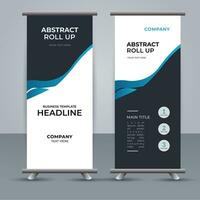 modern roll up banner template with abstract design vector