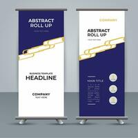 modern roll up banner template with abstract design vector