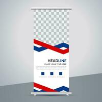 modern roll up banner template with abstract design vector