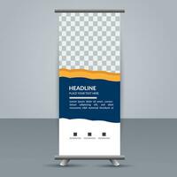 vector Roll up banner template with modern shapes