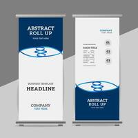 modern roll up banner template with abstract design vector