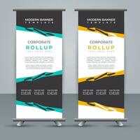 professional business roll up display standee template design vector