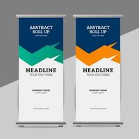 modern roll up banner template with abstract design vector