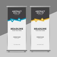 modern roll up banner template with abstract design vector