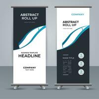 modern roll up banner template with abstract design vector