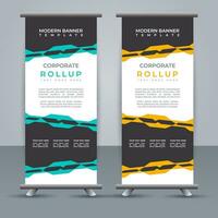 professional business roll up display standee template design vector