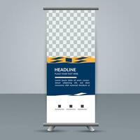 vector Roll up banner template with modern shapes