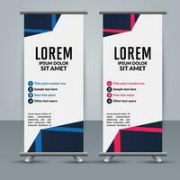 professional business roll up display standee template design vector