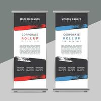 vector Roll up banner template with modern shapes