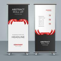 professional business roll up display standee template design vector