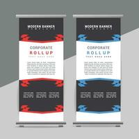 vector Roll up banner template with modern shapes