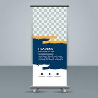 vector Roll up banner template with modern shapes