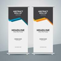 modern roll up banner template with abstract design vector