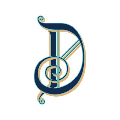 Art Lubna Initial Caps Font Capital Letter D vector design