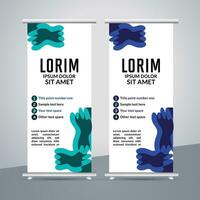 professional business roll up display standee template design vector