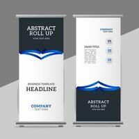 modern roll up banner template with abstract design vector