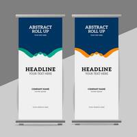 modern roll up banner template with abstract design vector