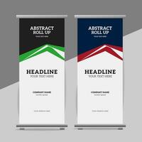 modern roll up banner template with abstract design vector