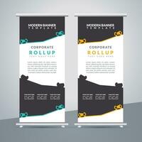 business roll up banner design display standee for presentation purpose vector